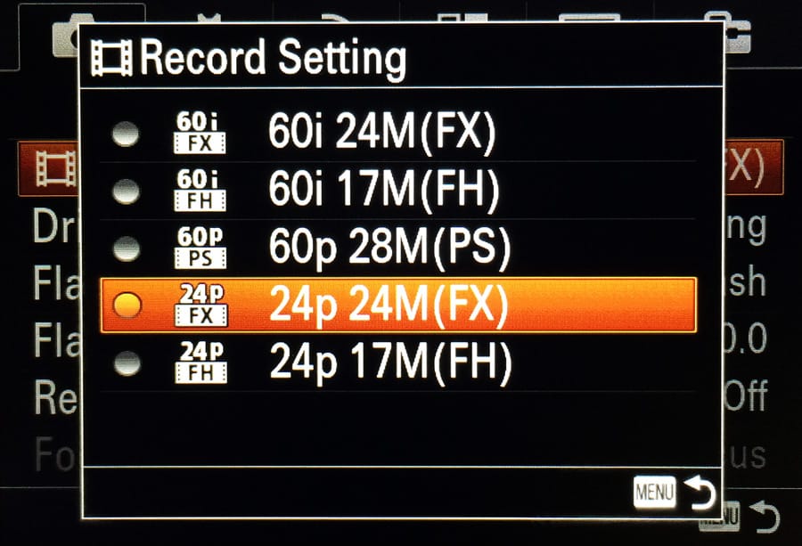 A7, A7r Best Record Settings for Video