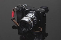 Gordy's leather camera wrist strap for the Fuji X100f