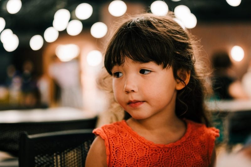 Bokeh sample photo of a portrait of a little girl.