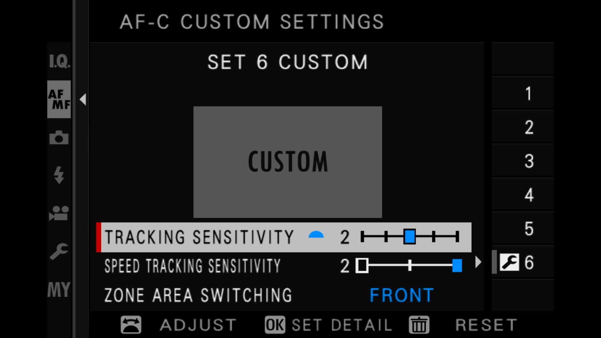 Tracking Sensitivity Set to 2