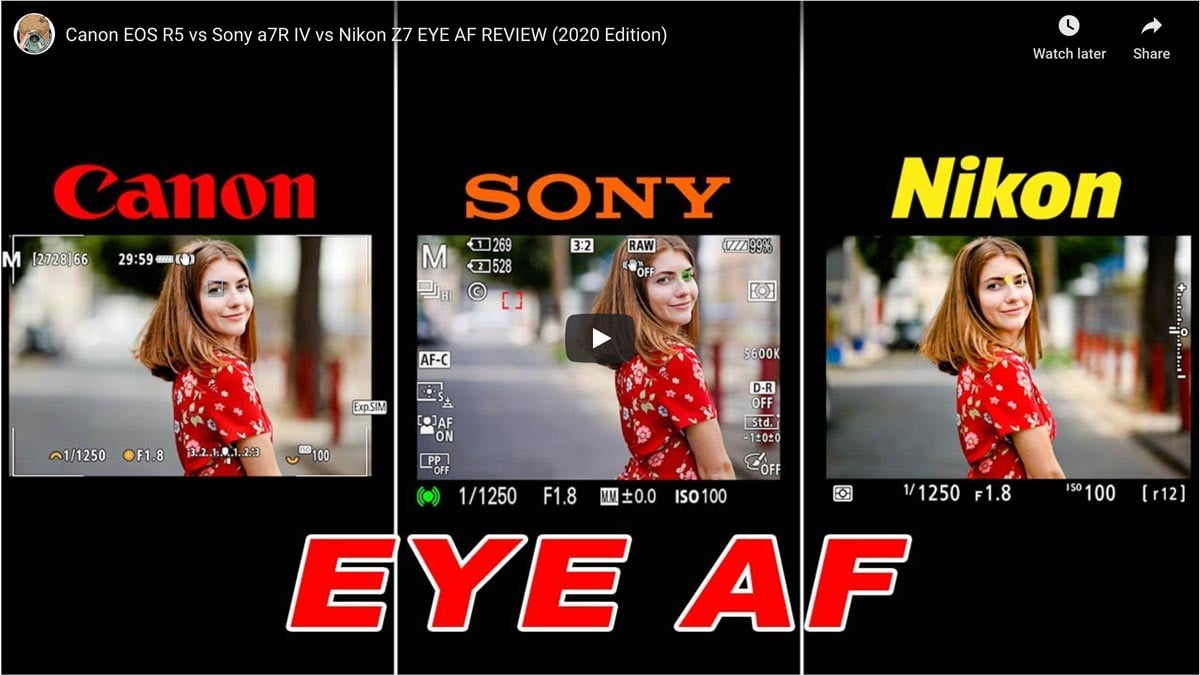 Canon vs Nikon vs Sony Eye AF