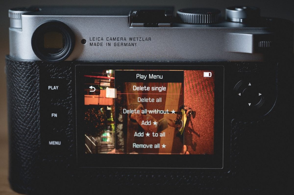 Delete All Why? Sample of the Leica Menus.