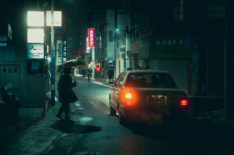 Tiffen Black Pro Mist Filter At Night. Streets Of Tenjin Japan