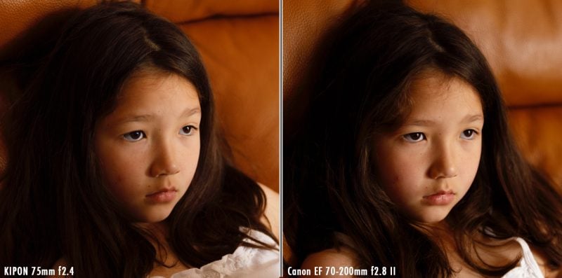 Micro Contrast Comparison, Kipon 75mm f2.4 vs Canon EF 70-200mm F2.8 II, Natural Lighting